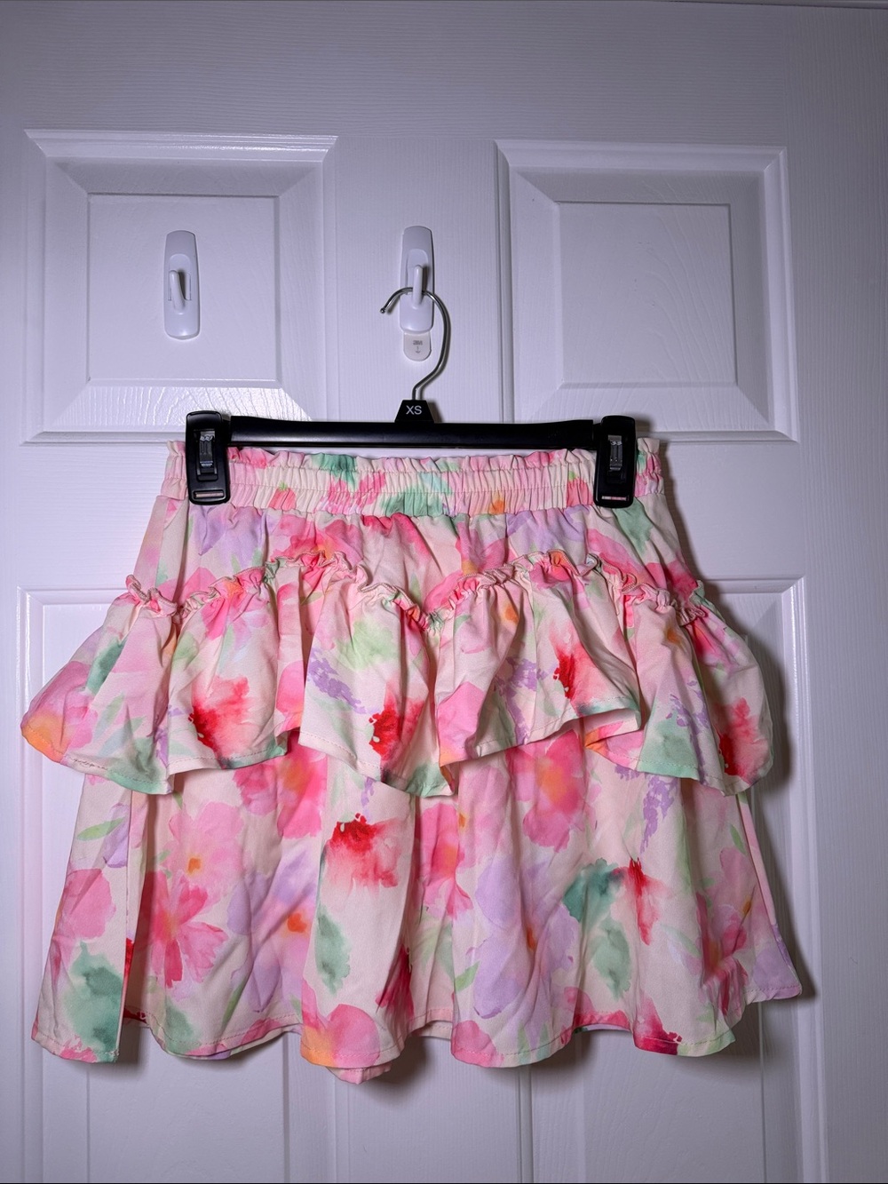 Floral Ruffle Mini Skirt - Pink Multi